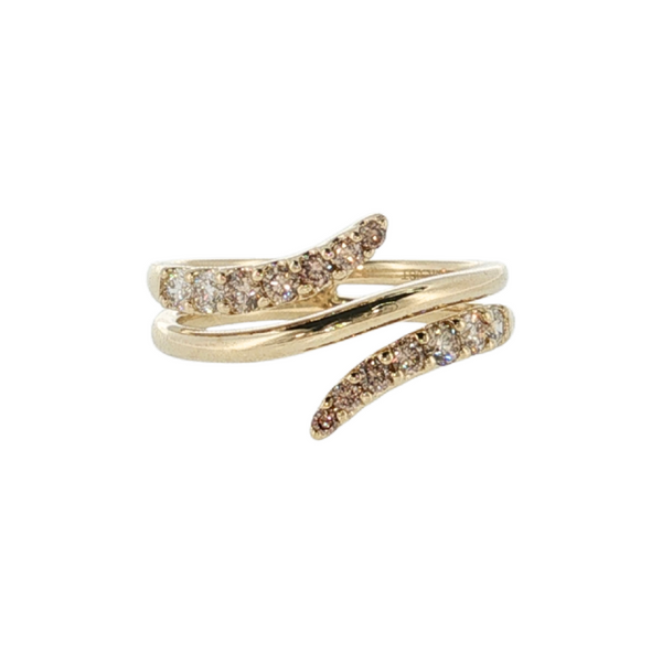 10K YG 1/2CTW BROWN/WHITE DESERT DIAMOND JOURNEY RING