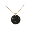 Zirconium Capricorn Zodiac Lab Grown Diamond Disc Necklace with Gold Filled Chain