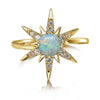 14k Yellow Gold Australian Opal Diamond Ring