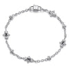Sterling Filigree Station Bracelet with Black Spinel.