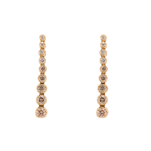 EMBERLIGHT 14K YG .75CTW WHT/BRN DANGLE EARRINGS