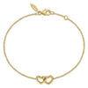 14K Yellow Gold Entwined Hearts Bracelet.