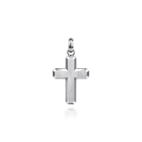 Sterling Silver Brushed Cross Pendant.