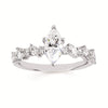 14K White Gold Marquise & Rounds Diamond Engagement Semi-Mount