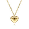 14K Yellow Gold Puffed Heart Necklace