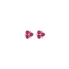 14K WG .85CTW RUBY .06CTW DIA CLUSTER STUDS