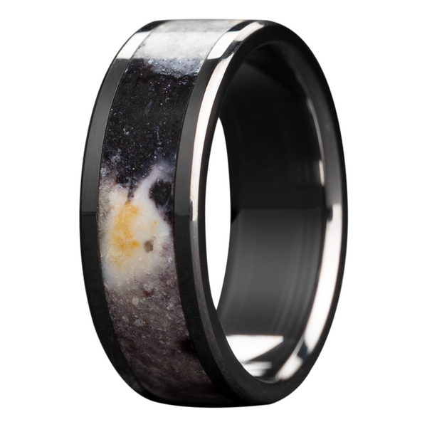 Men'sTungsten Indian Blanket Jasper Inlay Ring - Size 10