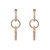 14K Gold Triple Diamond Drop Circle Earrings