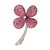 Estate: 18K Two Tone Pink Sapphire & Diamond Pin