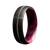 Men's Guitar String Zirconium Ring with Pink Burl Inlay - Size 10