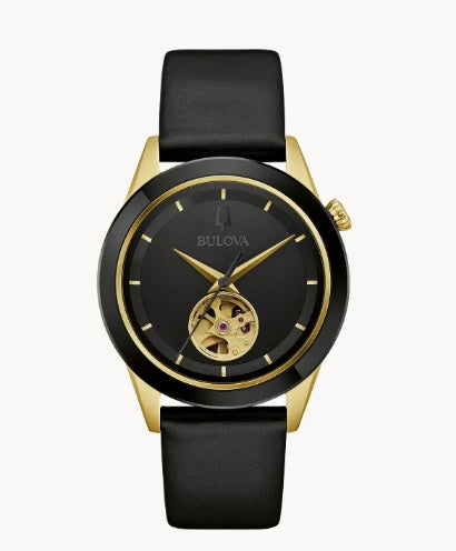 JBUL73 Apollo Automatic Black Leather Gold Tone