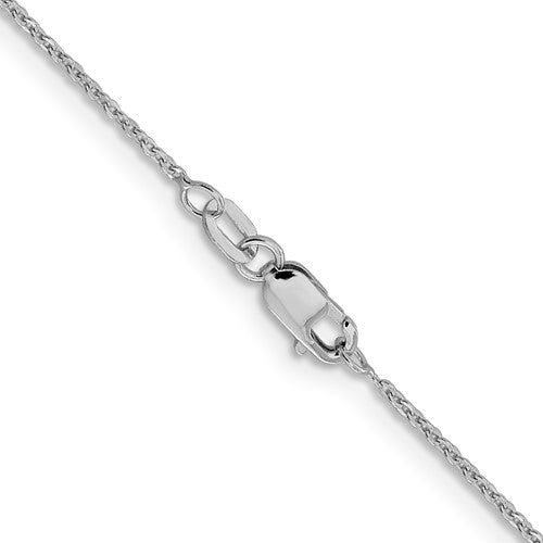 14K White Gold 1.1MM Flat Cable Chain 18"