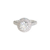 Estate 18kt White Gold 1ct Center Diamond 2.9ctw SI+ F+ Pave Halo Ring