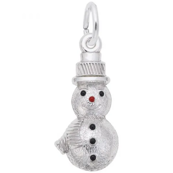 Sterling Silver Snowman Charm.