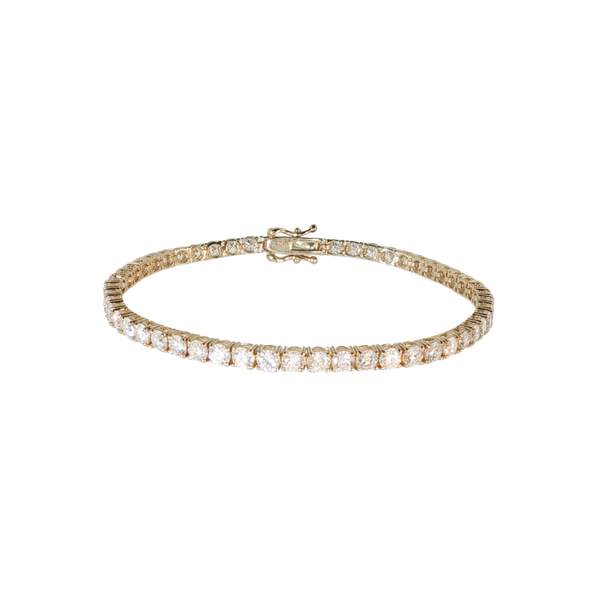 14K YG 6CTW DIAMOND TENNIS BRACELET 7"
