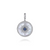 Sterling Silver Starburst Blue Sapphire and White Sapphire Bujukan Medallion Pendant in size 24mm.