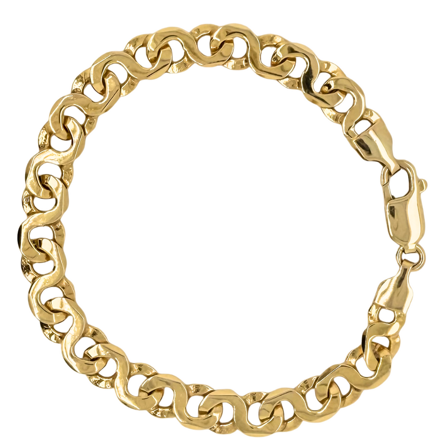 Estate 14kt Yellow Gold Fancy Link 8in Bracelet