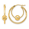 Leslie's 10K Yellow Gold Textured Ball Hoop Earrings