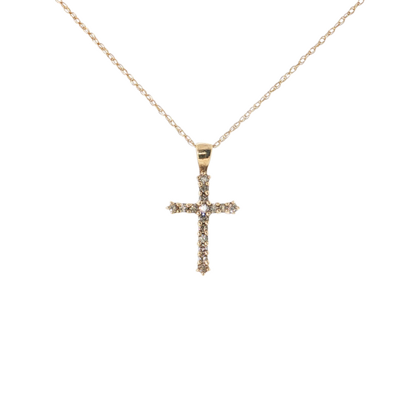 14KY TLB DIA .24CTW CROSS