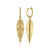 14K Yellow Gold Leaf Huggie Earrings