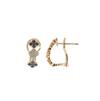 18K YG .20CTW DIA .37CTW BLUE SAPPHIRE EARRINGS