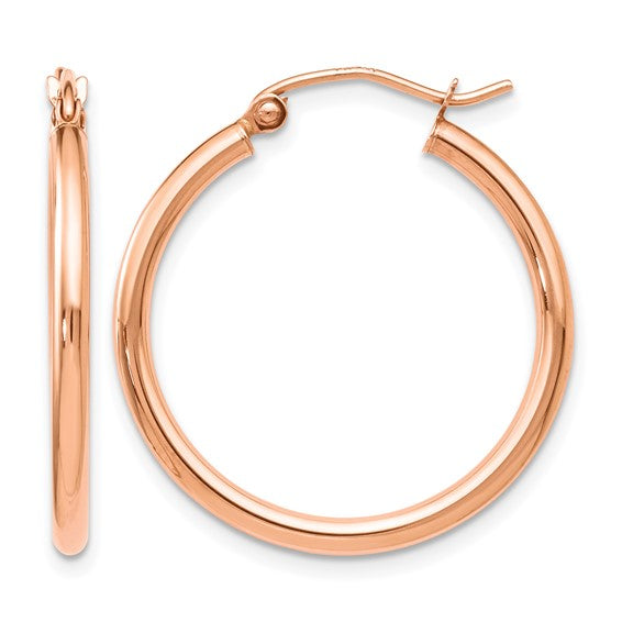 Leslie's 14K Rose Gold Polished Hoops