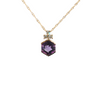 14K YG 2.09CT AMETHYST .18CTW DIA LESLIES 1MM SINGAPORE 18"