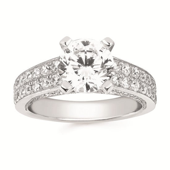 14kt White Gold 1.12ctw G-H SI1/SI2 2ct Semi Mounting