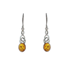 S/S CELTIC KNOT AMBER DANGLE E