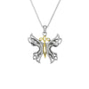 STERLING 10K YG CZ BUTTERFLY P