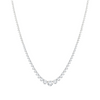14K White Gold Graduated Diamond Riviera Necklace 17"