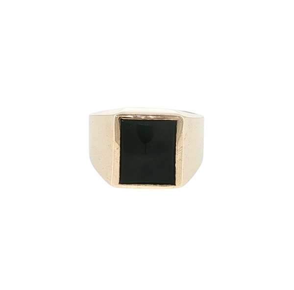 Estate 10kt Yellow Gold Black Onyx Ring