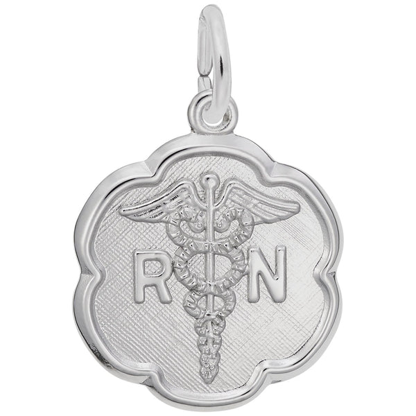 STERLING RN CADUCEUS SCALLOPED