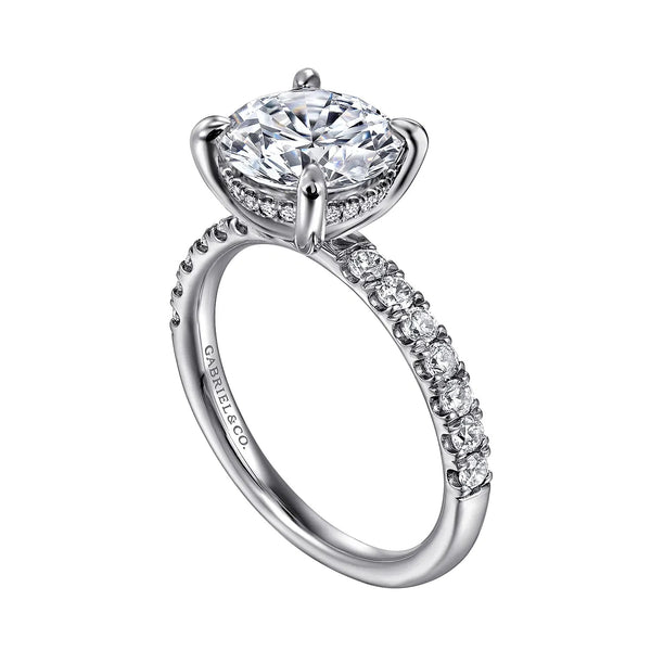 14K White Gold Adela 2.5CT Round CZ Center Engagement Semi-Mount S2086958