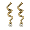 Estate 18kt Yellow Gold Tiffany and Co Swirl Earrings 5mm Cultured Pearls