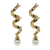 Estate 18kt Yellow Gold Tiffany and Co Swirl Earrings 5mm Cultured Pearls