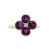 14kt Yellow Gold 2.15ctw Amethyst .02ct Diamond Flower Ring
