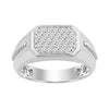 14K White Gold and Diamond Gentleman's Ring
