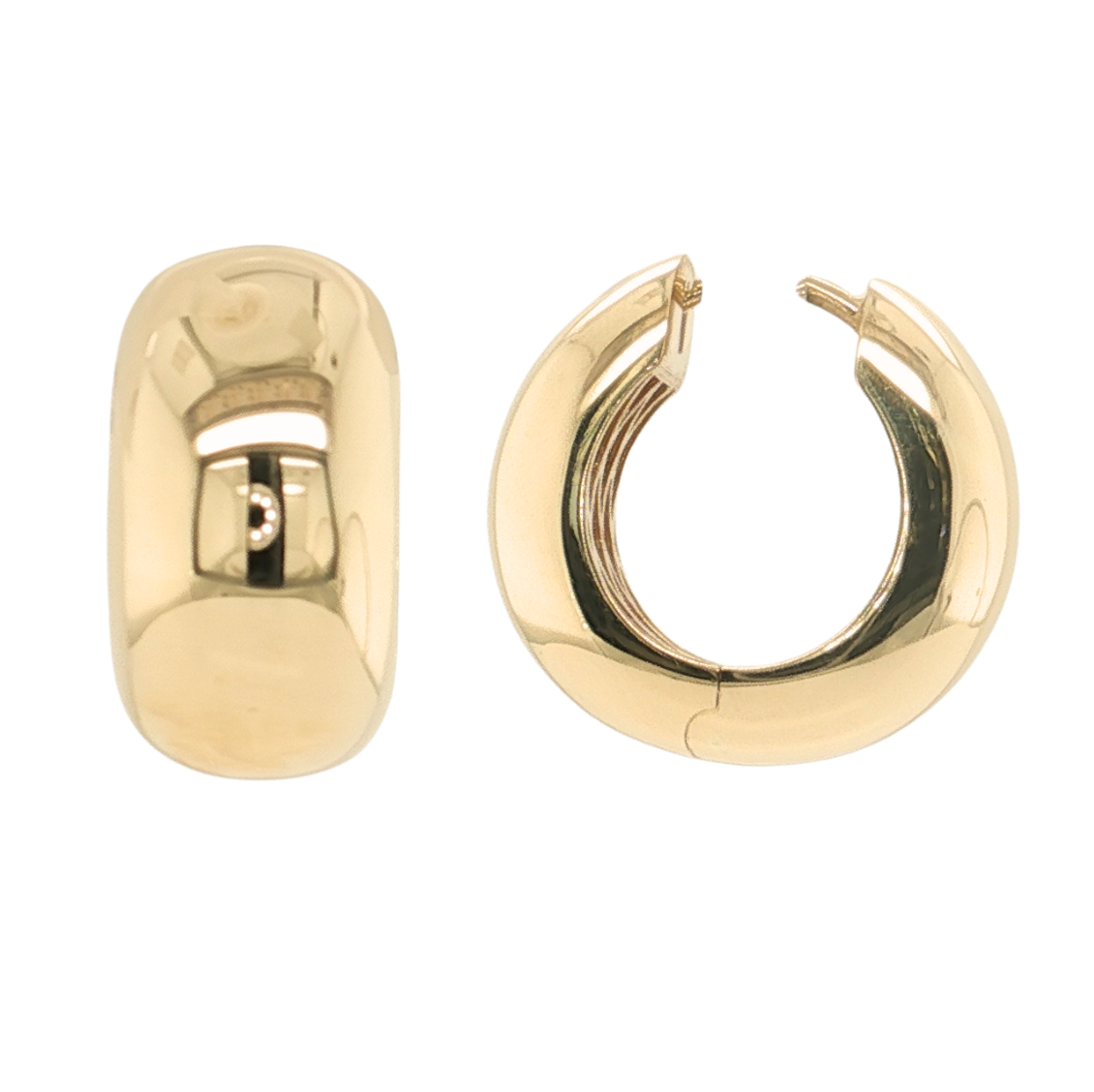 Yellow Gold Wide Huggies