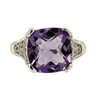 Estate 14kt White Gold 5ct Amethyst Diamond .24ctw Filagree Ring
