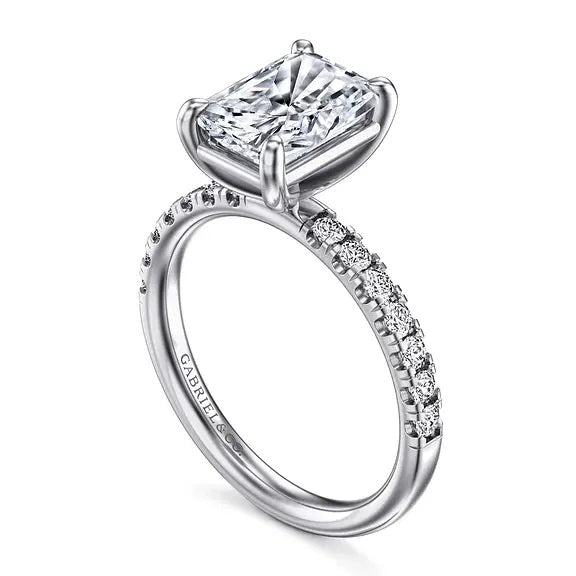 14K White Gold 3CT Center Winslow Engagement Semi-Mount.