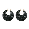 Estate 14kt Carved Black Agate Earrings