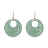 Estate 14kt Yellow Gold Carved Flower Jade Earrings