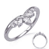 14K White Gold Marquise V Shape Contour Band with Diamonds