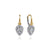 14K Two Tone Teardrop Earrings .75CTW