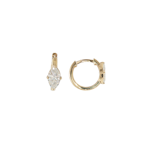 14K YG 1CTW LAB GROWN MARQUISE HUGGIES