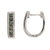 Sterling Silver Blue Green Sapphire Diamond Hoop Earrings
