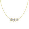 18K Yellow Gold Triple Diamond Adjustable Necklace