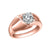 14K Rose Gold Freeform Solitaire Engagement Mounting