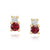 14K Yellow Gold Ruby & Diamond Earrings